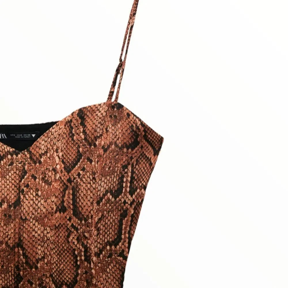 ZARA | Brown | ANIMAL PRINT CROP TOP - Picture 4 of 8